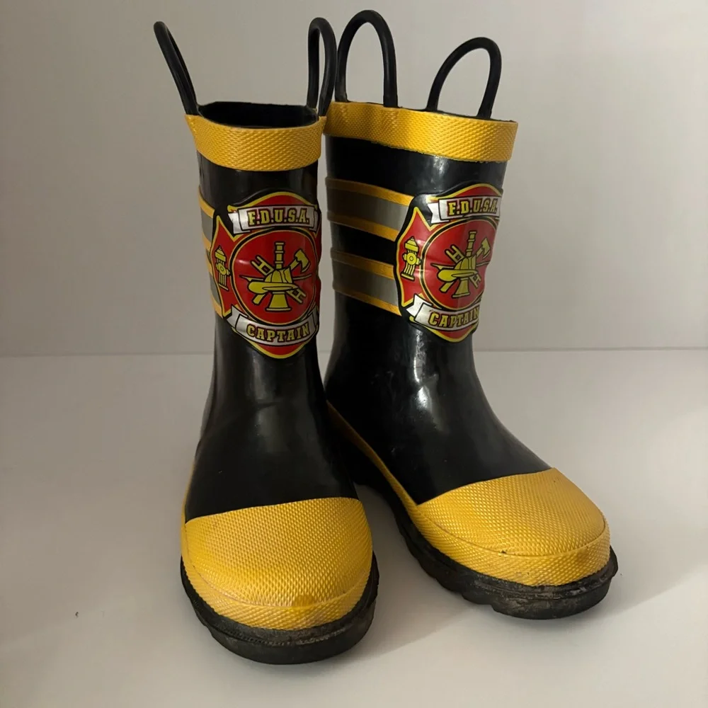 Western Chief Fireman Waterproof Rubber Rain Boots Boys Size 9/10